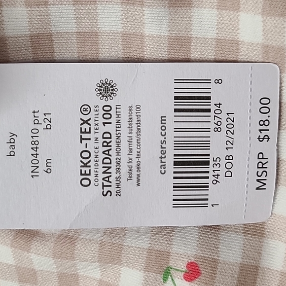 CARTERS BRAND GIRLS SNAP ONE PIECE WITH FEET SIZE 6 MONTHS - Picture 6 of 7